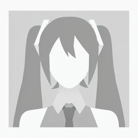 grayscale, placeholder style, hatsune miku, portrait