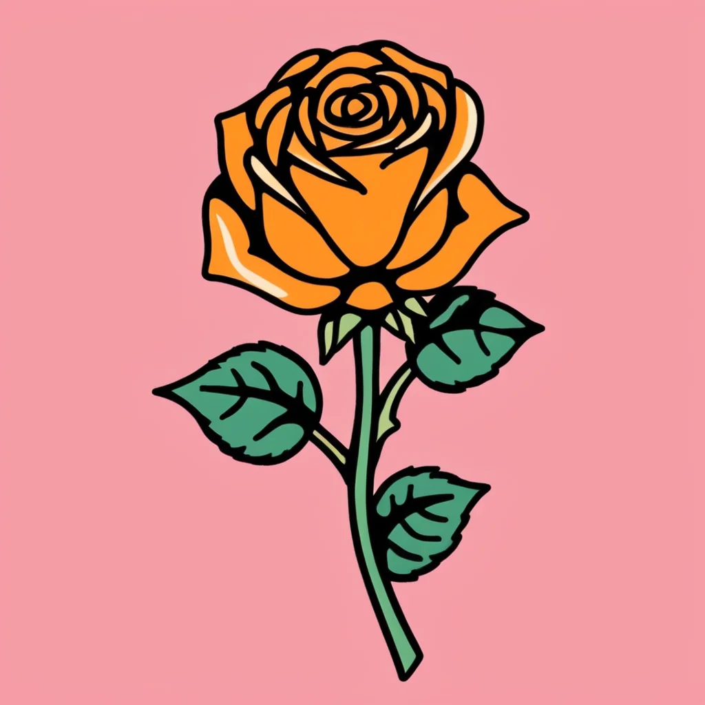 tcc_simple_illustration, stylized illustration of a long stem rose, bold outlines, limited palette
<lora:Simple_Bold_Illustration:1>