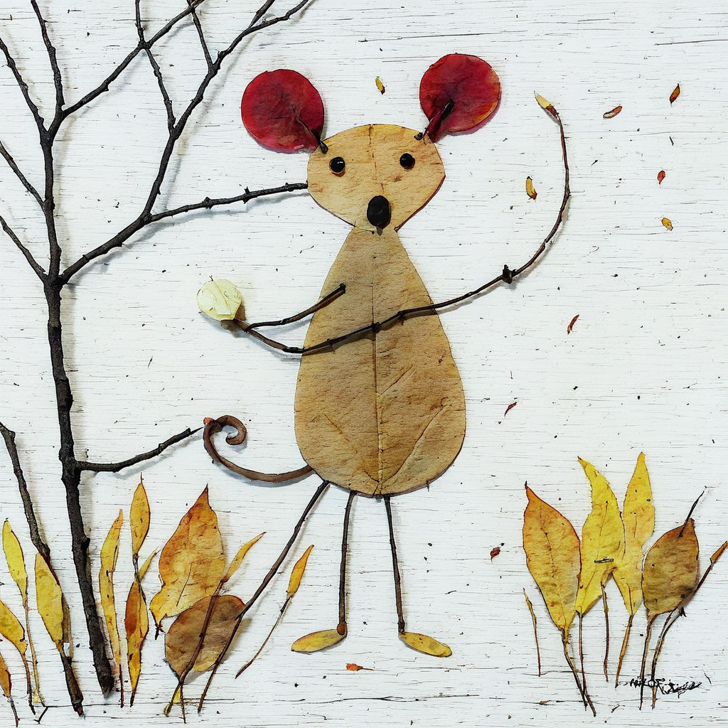 <lora:SDXL_fall_leaf_craft_Sa_May:1> fall leaf craft, a mouse