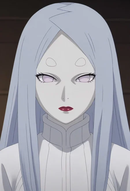 source_anime, anime screencap, source_anime, auratheguillotine, anime screencap, masterpiece, source_anime, shiny skin,,,,,kaguyaa, , no pupils, lipstick, long hair, white skin, collar, white kimono, long sleeves, , <lora:Naruto_KaguyaOOtsutsuki_PXL-000017:1>