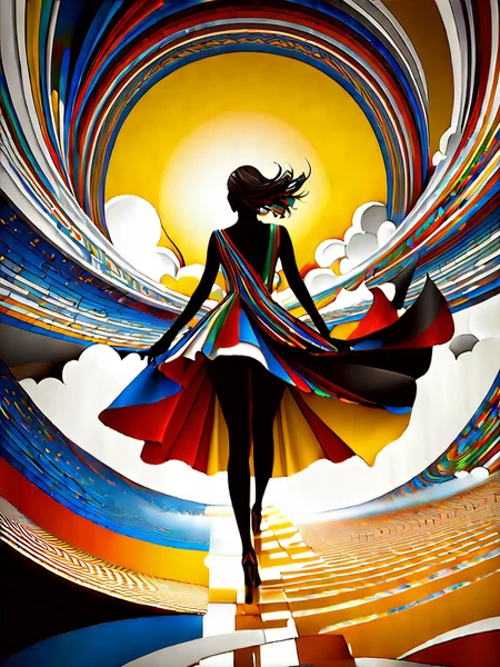(Avant-garde, unusual, experimental, avant-garde art:1.69) (Latent Space Labyrinth Infinite Canvas twirls beyond the Velvet Sky in the style of [Yoshitoshi ABe:Rafael Lozano-Hemmer:0.15])