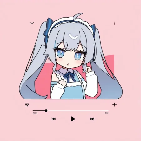 1girl, 
rabbit hole, yumenouchi chiharu, sakura \(39ra\), tyakomes, henreader, baku-p, daizu \(melon-lemon\), 
upper body, frilled hairband, long hair, fake animal ears, grey hair, blue ribbon, ahoge, frilled apron, pink background, looking at viewer, two-tone background, hair ornament, frills, animal ears, blue eyes, sidelocks, collar, apron, detached ahoge, twintails, ribbon, parted lips, neck ribbon, detached sleeves, white sleeves, solo, long sleeves, white collar, hairband, 
masterpiece, newest, absurdres, safe
 <lora:rabbit_hole:1>