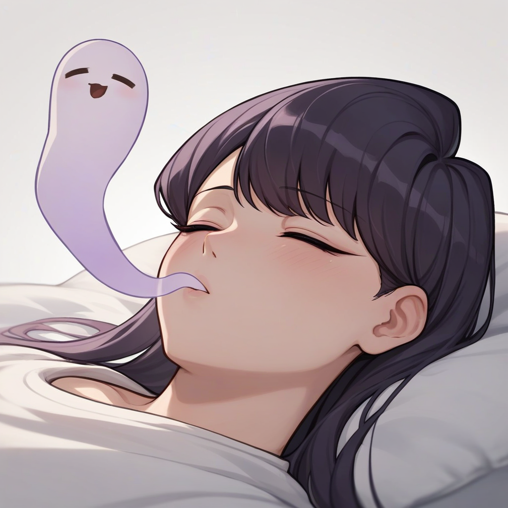 score_9,score_8_up,score_7_up,score_6_up,score_5_up,score_4_up
twitch emotes,ghost blowing, (chibi girl),komi_shouko, portrait,lying on bed,closed eyes, white background  <lora:sdxlpony_ghost blowing-000006:1:lbw=1,1,1,1,1,0,0,1,0,0,1,1,1,1,1,0,0,0,0,0,1,1,1,1,1,1>