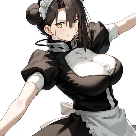 <lora:Takeuchi_Takashi_PonyXL_style_v01:1>
<lora:agent.pony:1>
score_9 , score_8_up , score_7_up , source_anime , 
masterpiece , best quality , ultra-detailed , 
BREAK
agent \(girls' frontline\), maid
1girl , woman , huge breasts , light smile , light blush , ((medusa (fate)):0.5)  , 
long black hair  , maid dress ,  
outstretched arms