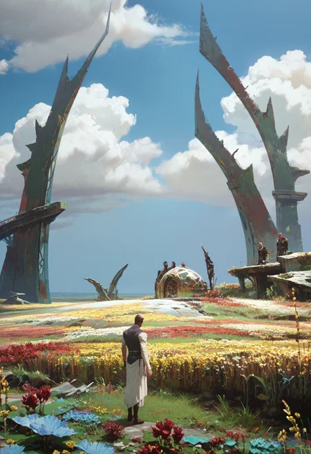 score_9, score_8_up, score_7_up,
<lora:Arcane:1> arc4n3,
scenery, outdoors, cloud, sky, flower, watercraft, day, field, cloudy sky, multiple boys, water, fantasy, grass, red flower