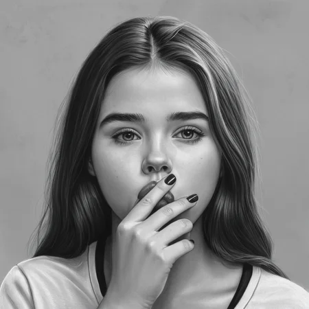 Conceptual Art of <lora:add-detail-xl:1>
<lora:detailed:0.3>
<lora:perfection style:0.3>
<lora:xl_more_art-full_v1:0.3>
<lora:drawing style:0.8>
A drawing of a drawing of a woman with her hand on her mouth,1girl,solo,long hair,looking at viewer,simple background,monochrome,greyscale,heart,parted lips,lips,traditional media,portrait,realistic , drawing style, concept art