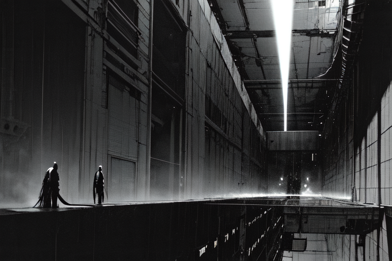 highly insanely detailed, masterpiece, top quality, best quality, highres, 4k, 8k, RAW photo, (very aesthetic, beautiful and aesthetic),  
tsutomu nihei,nihei_tsutomu,blame!,blame gakuen!,abara,TNstyle,sidonia_no_kishi,machinery,fence,bridge,star \(sky\),starry sky,light particles,ventilation fan,ventilation shaft,concrete walls,metal walls,drainpipe,toha heavy industries,buildings,clouds,dark sky,black sky, 
<lora:blameLora_v10:0.8>, 
(1girl:1.3), 
solo focus, 
flare,fog,wet,wet body,rain,raining,night,neon lights,twilight,âââ