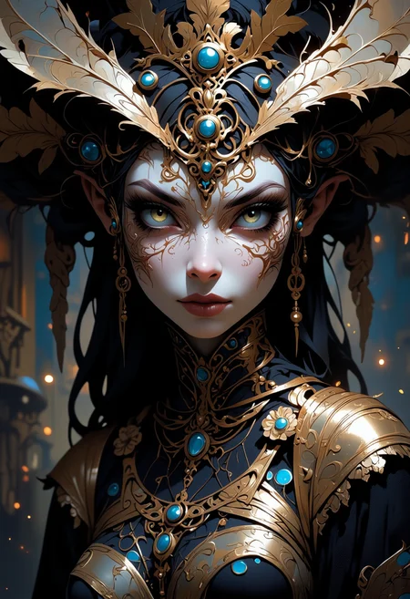 a portrait of a single carnival participant wearing an elaborate mask. topless, The focus is on the maskâs intricate details and the subjectâs eyes peeking through, conveying mystery and intriguee.
Niji Stan Katayama style.