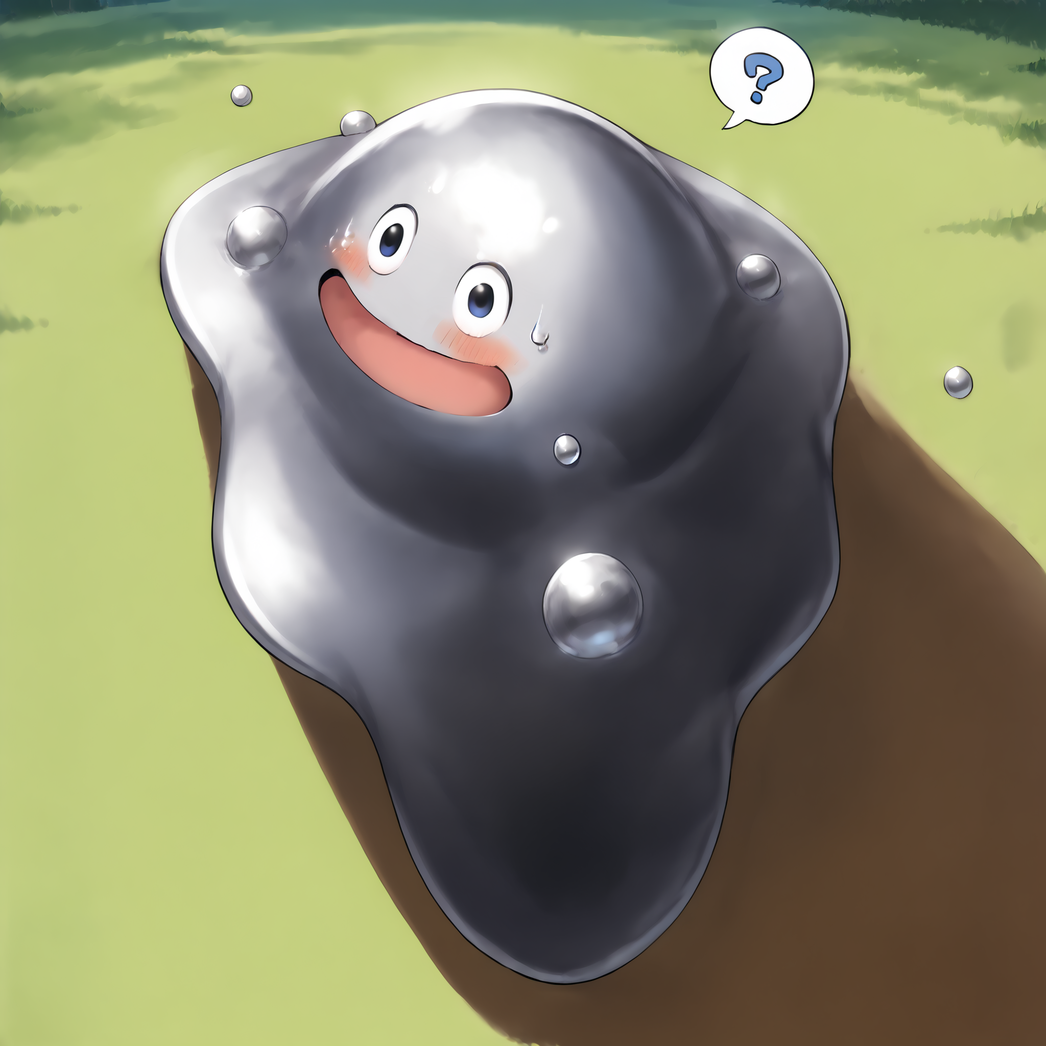 score_9,score_8_up,score_7_up,score_6_up,score_5_up,score_4_up,extreme detailed,full_body,zPDXL3,source anime BREAK no humans,no_legs,day,nature,forest,
<lora:Pony_DetailV2.0:1> BREAK hagurin,slime \(dragon quest\),:D,<lora:hagurin-v3-pony:1> BREAK sparkle,blush,sweat,(slime in a box:1.1),(spoken question mark:1.1),looking at viewer,
