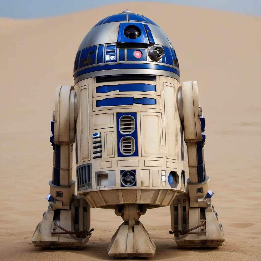 R2D2-1024, a robot in the desert, highly detailed, photography, ultra sharp, film, bokeh, professional, 4k <lora:R2D2-1024:0.8>