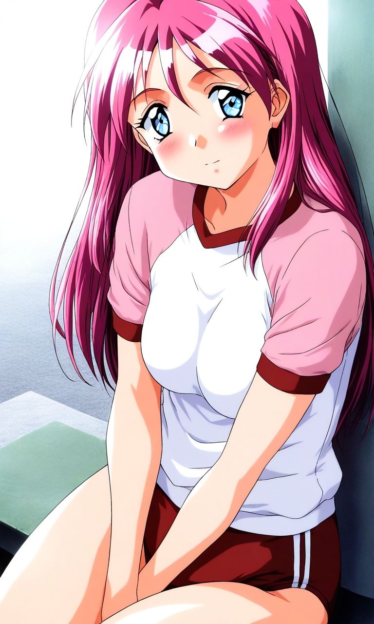 general,highres, ultra-detailed,very aesthetic,best quality ,best hands, BREAK <lora:Shirayuki_Mihoï¼Maho_Tokimeki_Memorial2_IS:1>
Shirayuki_Mihoï¼Maho, pink hair, blue eyes, long hair, medium breasts, blush,
red buruma, cowboy_Shot, sky, ground, raglan sleeves, pinkï¼white_sleeve, looking at viewer, white background, sitting, short sleeves,