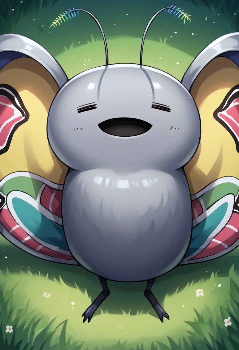 score_9, score_8_up, score_7_up, source_anime BREAK solo, pokemon \(creature\), <lora:Mothman-pdxl_Fp:1>, mothman, antennae, wings, grey skin, <lora:ChamElfExpressionPonyXL:1>, =w=, :3, = =, eyes closed