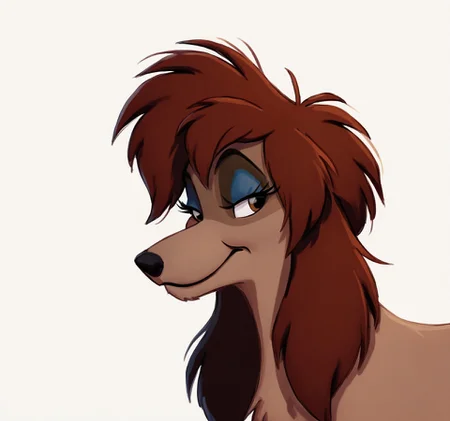 score_9,score_8,score_7,source_furry,
rita_oliver, rita_saluki, saluki, solo, white background, brown eyes, simple background, brown hair, no humans, smile, looking at viewer, long hair, 1girl, closed mouth, dog, makeup, feral, movie, safe,
 <lora:Rita_Oliver:1> rita_oliver,