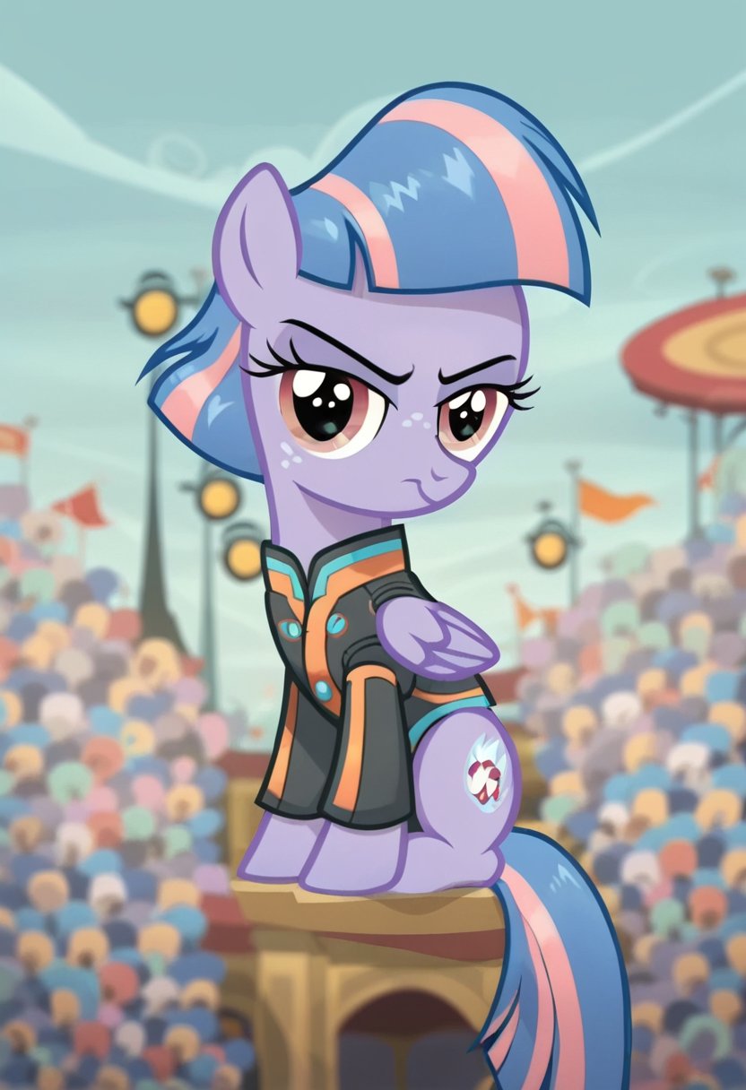 score_9, score_8_up, score_7_up, score_6_up, score_5_up, score_4_up, my little pony, ((feral pony)), a glamorous digital magazine photoshoot, <lora:Wind_Sprint:1>Wind_Sprint pony, wearing avant-garde clothing, set in a futuristic cyberpunk roof-top environment, with a neon-lit city background, intricate high fashion details, backlit by vibrant city glow, Vogue fashion photography, <lora:OtherStyle_01:1> <lora:detailed_notrigger:1>