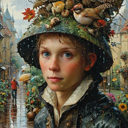 Boy in the rain by Daniel F Gerhartz :: Michael Garmash :: Andrea Lie :: Greg Olsen