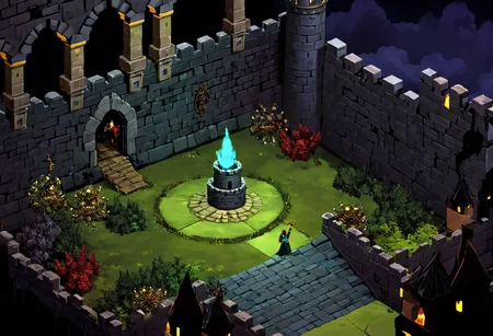 isometric landscape, a boss battle in a huge castle, dark mood, fantasy,,best quality, masterpiece,  <lora:supgiantisosdxl:0.8>, painted, supgiantisosdxl, large landscape, dark, cartoon