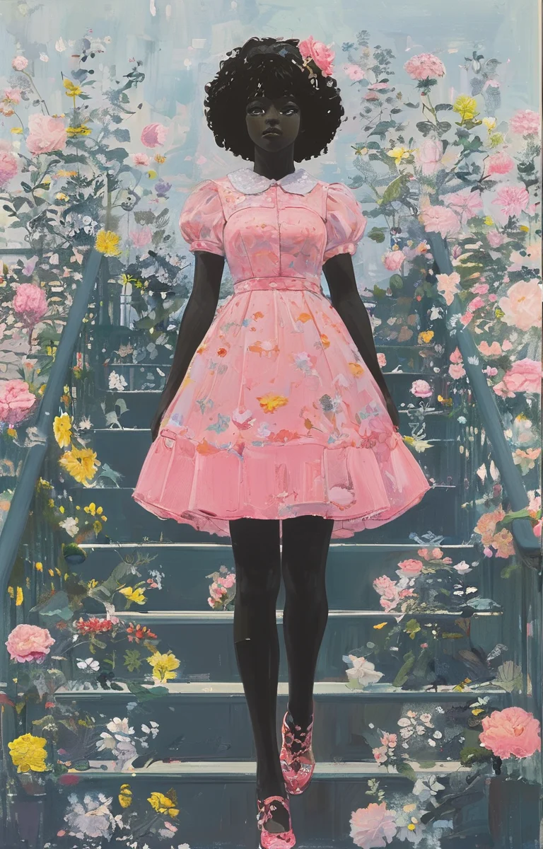 masterpiece,best quality,<lora:tbh268-sdxl:0.9>,illustration,style of Kerry James Marshall portrait of idolmaster cinderella girls,