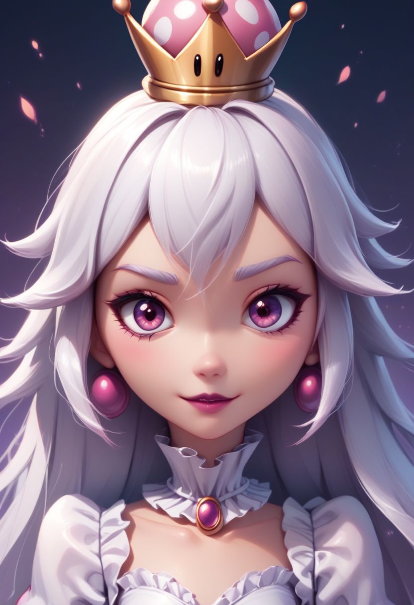 score_9, score_8_up, score_8, 
zzBoosette, 1girl,  long hair,  white hair,  long white dress,  ballroom dress,  white gloves,
solo, upper body, looking at viewer,