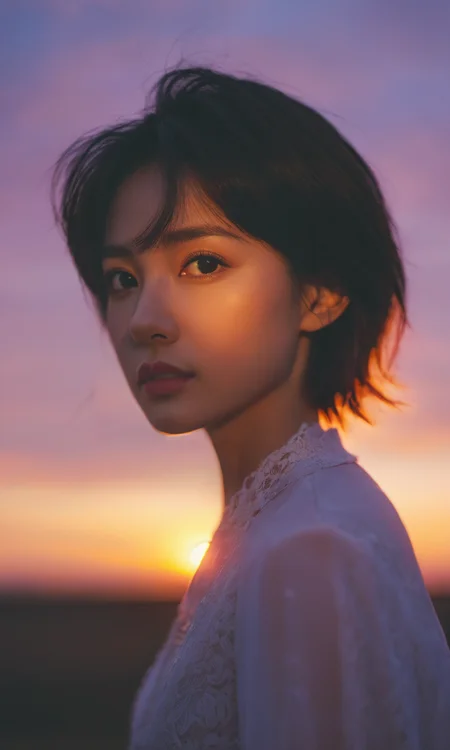 xxmixgirl, 1girl sunset detailed, surreal dramatic lighting shadow (lofi, analog, kodak film) by Brandon Woelfel Ryan McGinley