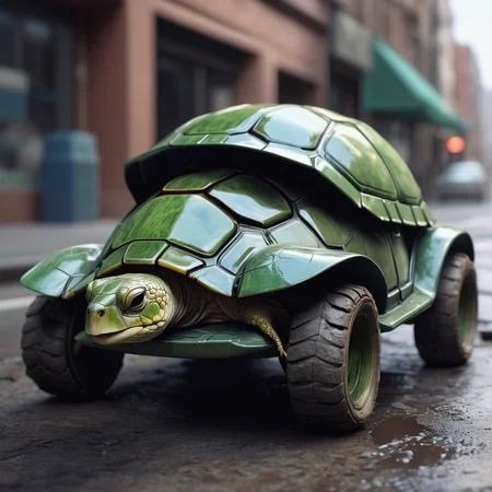 (turtle:0.5) in the form of a car, concept, High detail RAW color Photo, digital painting, artstation, concept art, smooth, sharp focus, illustration, art