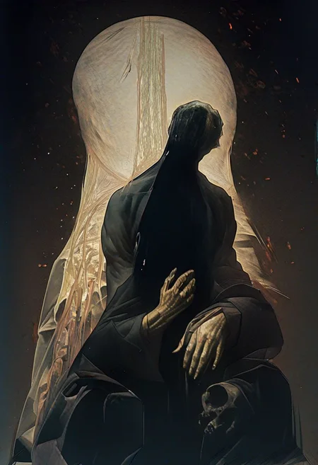 painting of an older man and his adult male lover, spark ignites, tortured souls, peacefulness, revelation, surreal dark smeared background, black and gold mutations tears in fabric , separation of colors, in the style of nicola samori <lora:DarkAnime1:1> <lora:HorrorArt(1):1.2>, glow effects, godrays, Hand drawn, render, 8k, octane render, cinema 4d, blender, dark, atmospheric 4k ultra detailed, cinematic sensual, Sharp focus, humorous illustration, big depth of field, Masterpiece, colors, 3d octane render, 4k, concept art, trending on artstation, hyperrealistic, Vivid colors, extremely detailed CG unity 8k wallpaper, trending on ArtStation, trending on CGSociety, Intricate, High Detail, dramatic, absurdes, a realistic baroque bedroom, white canopy over bed, white drapes, damask patterns, intricate details, in the style of Vittorio Matteo Corcos