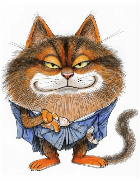 <lora:chizhcats:1>, a clourful drawing of funny cat