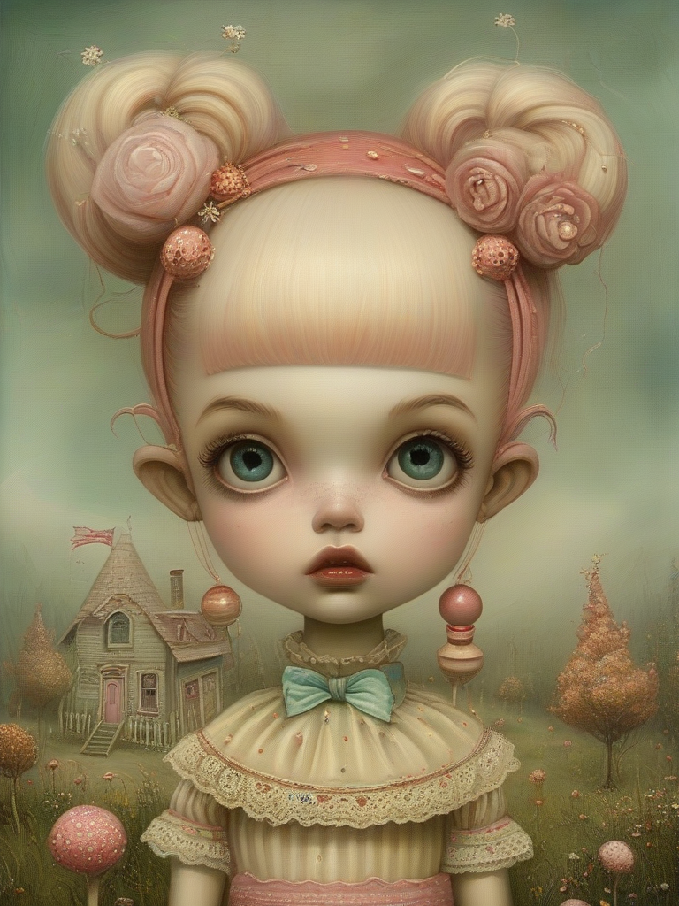 masterpiece,best quality,popsurrealism art,masterpiece,by Mark Ryden,digital painting,<lora:tbh76-sdxl:1>,