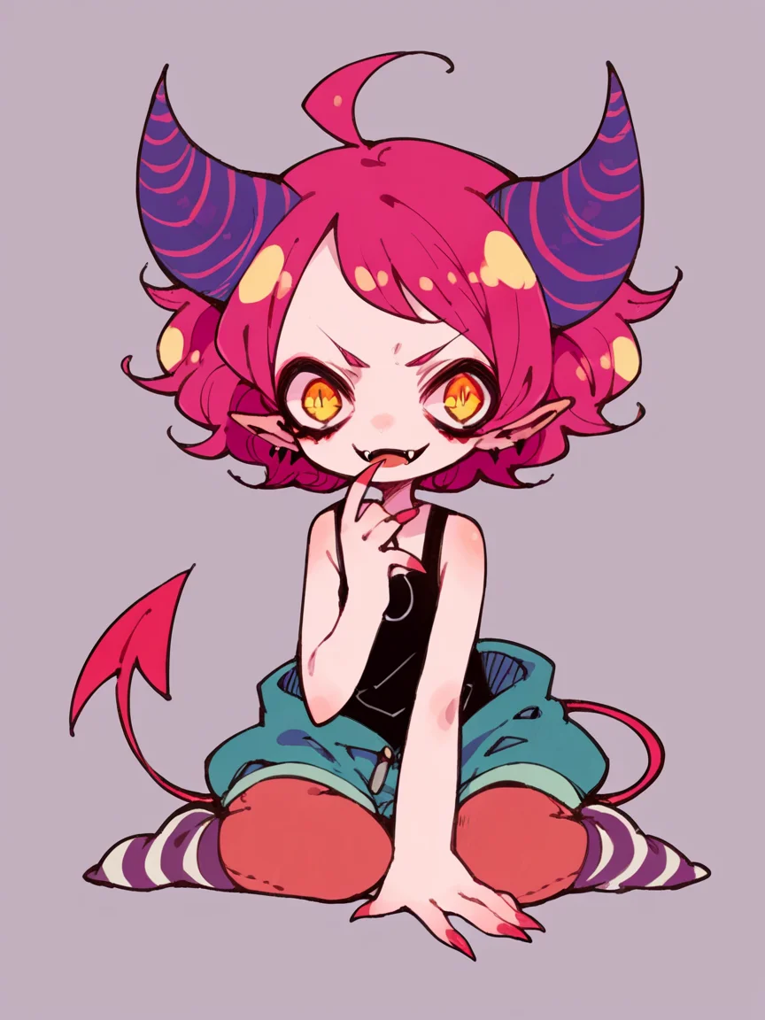 <lora:s4kur4sXLP:0.9> s4kur4s, solo, 1girl, horns, demon tail, curvyscore_9, score_8_up, score_7_up, score_6_up,