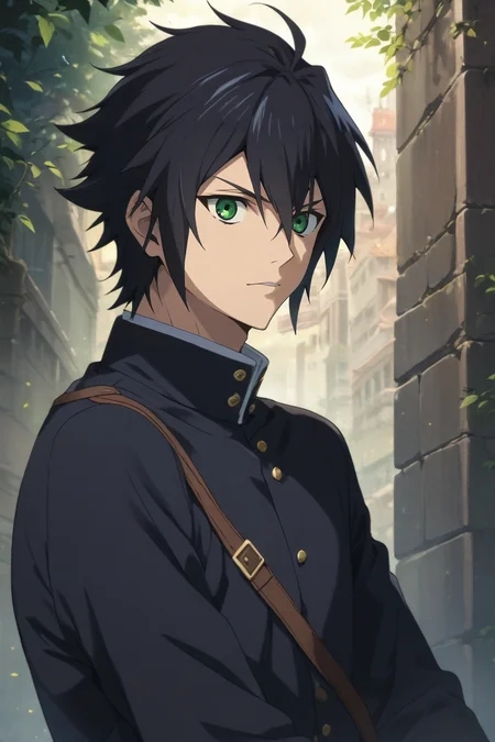score_9, score_8_up, score_7_up, source_anime, , (realistic:0.6), , , , 1boy, solo, male focus, <lora:yuuichirou_hyakuya_pony:0.86>, yuuichirou_hyakuya, black hair, green eyes, short hair, hair between eyes, long sleeve shirt,, The Tower of Oblivion: A stronghold where forgotten secrets and dark magic are hidden, , <lora:sdxl_lightning_8step_lora:1>