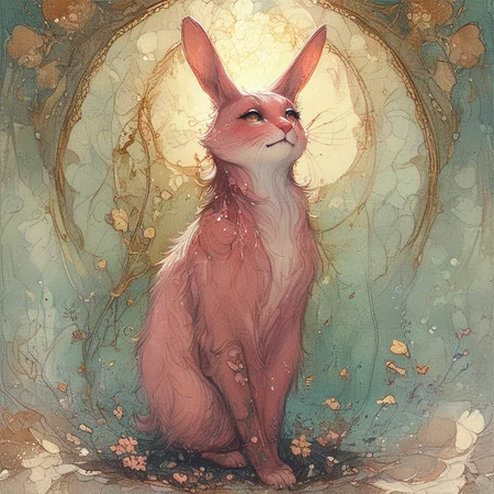 score_9, score_8_up, score_7_up, rating_questionable,score_9, score_8_up, score_7_up, BREAK bunny,pink fur , no humans,(Art Noveau), ArsMJStyle,  <lora:ArsMJStylePony_-_Art_Nouveau-000009:1.5>