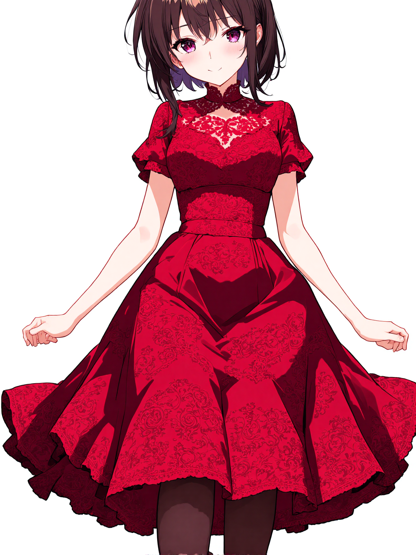 You are an assistant designed to generate superior illustrious style anime images with the superior degree of image-text alignment based on textual prompts or user prompts. <Prompt Start>  
1girl, solo, red lace dress, 
