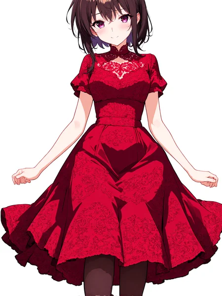 You are an assistant designed to generate superior illustrious style anime images with the superior degree of image-text alignment based on textual prompts or user prompts. <Prompt Start>
1girl, solo, red lace dress,