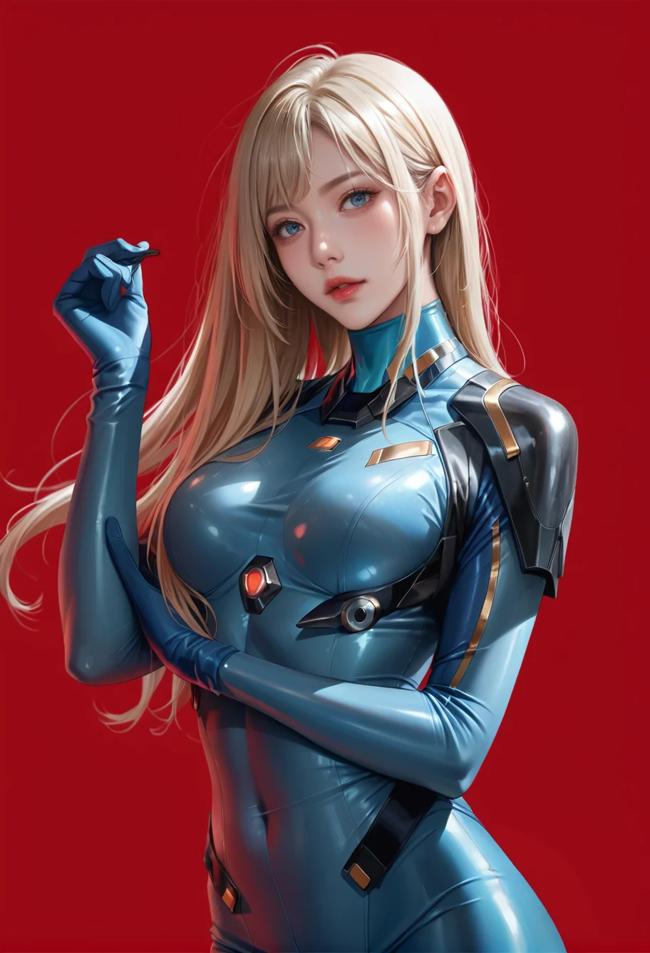 1girl,solo,red background,,ruanyi0844,blue bodysuit,gloves,
blonde hair,<lora:0844 blue bodysuit_v1_pony:1>, score_9,score_8_up,score_7_up,,8k,1girl,solo,,