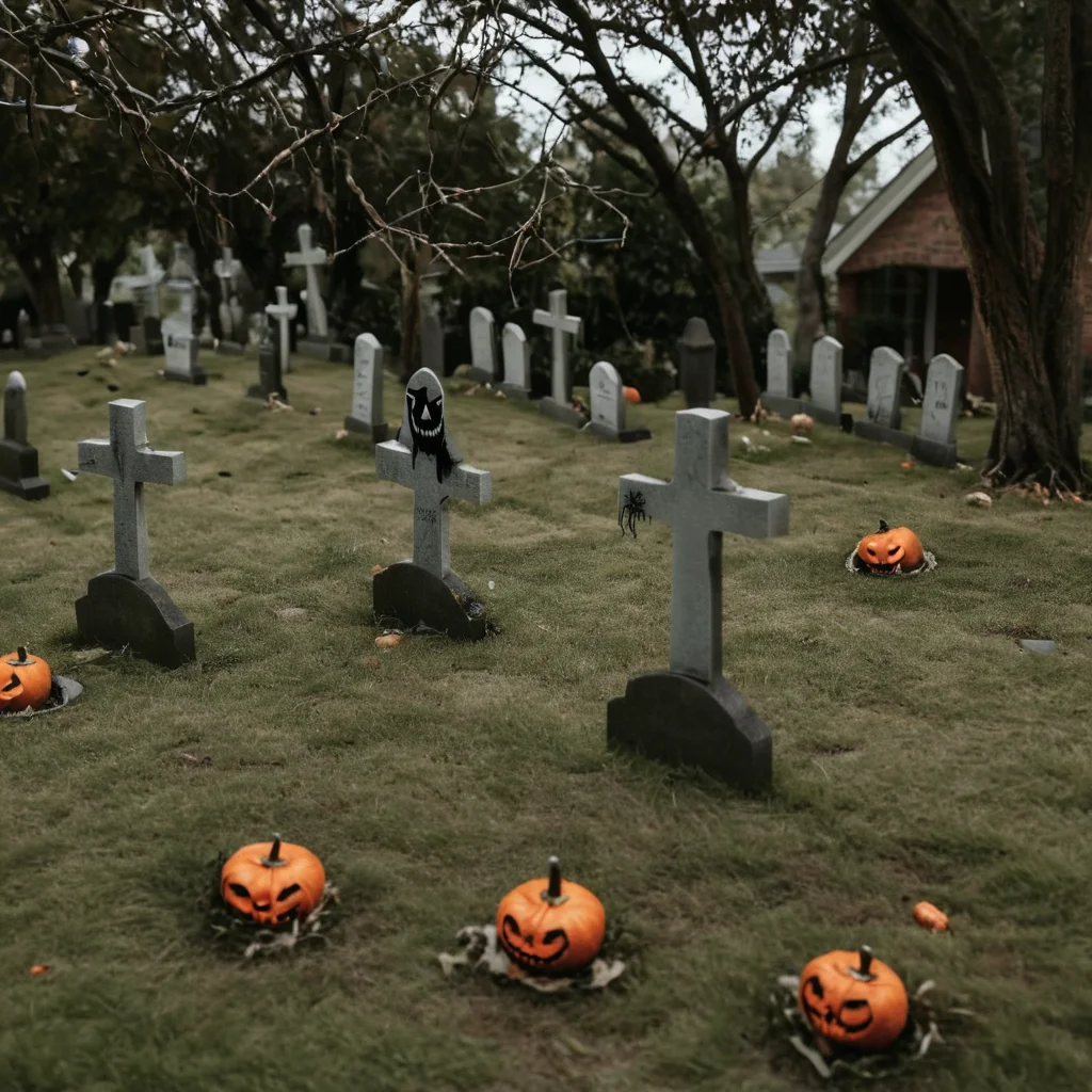 grave yard decorated for halloween <lora:Halloween_XL:1>