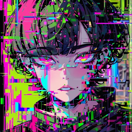 ,glitchstyle,<lora:Glitch_style-xl:0.8>,masterpiece,
1boy,male focus,solo,portrait,looking at viewer.glitch,