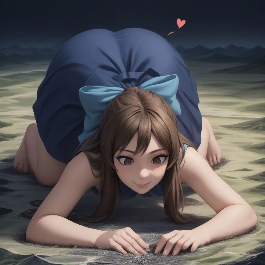 score_9, score_8_up, score_7_up, score_6_up, score_5_up, macro, giantess,( 1girl:1.5), solo, solo focus,
(tcbnarisu_AA,tachibana arisu, brown hair, brown eyes, long hair, bangs , blue dress,hair bow, bare legs, barefoot, all fours, crawling, head down ass up, looking down, curious, confused, smile:1.3),
(cute female, love:1.5), (shy:1.2), (curious:1.2), blushing, happy, 1girl, perfect feet, feet, looking down, long fingernails, long toenails, sweat, sweaty, very sweaty, (dirty feet, floating hearts:1.3),
extreme detail, realistic, realism, masterpiece, perfect lighting, bloom, cinematic lighting, highres, (ultra realistic, 32k, masterpiece:1.2), (high detailed skin:1.1), (high quality:1.1), bokeh, luminescent background, foreshortening, depth of field,
sunny blue sky background, destruction, landscape dwarfing, cities, landscape, mass destruction, trail of destruction, green landscape, lush landscape, tiny world,