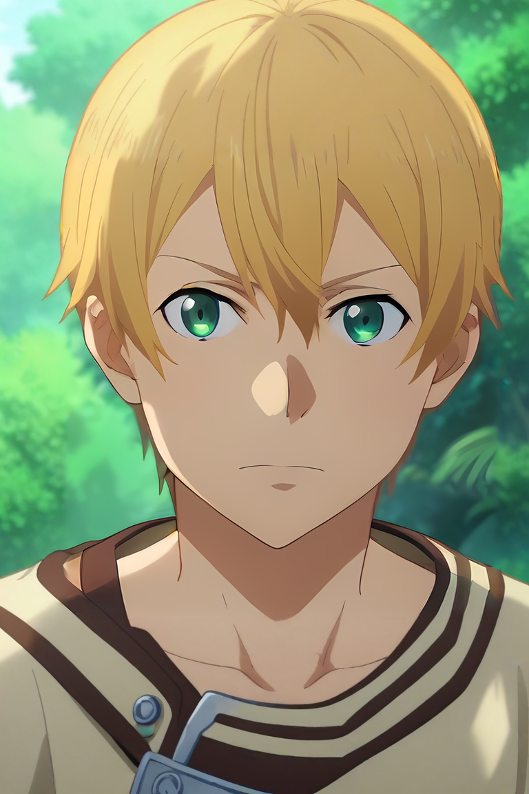 score_9, score_8_up, score_7_up, source_anime, anime screencap, anime coloring, official style, looking at viewer, upper body, , 1boy, solo, male focus, <lora:eugeo_sao_pony:0.76>, eugeo_sao, , viking costume, An enchanted forest where magical creatures and plants abound, , <lora:sdxl_lightning_8step_lora:1>