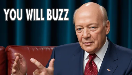 Klaus Schwab, text that says "You will buzz"