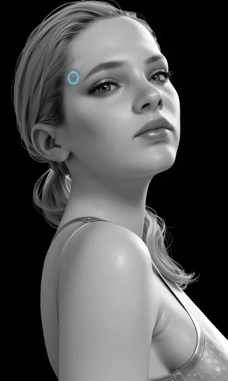 score_9, score_8_up, score_7_up, masterpiece, loviante, monochrome, greyscale, Chloe, low angle, side view, looking at viewer, narrowed eyes, stern, sideboob, realistic, dark background, embedding:zPDXL2, embedding:zPDXLxxx,<lora:loviante_pony.safetensors:1.0:1.0> <lora:DBH_Chloe.safetensors:1:1>