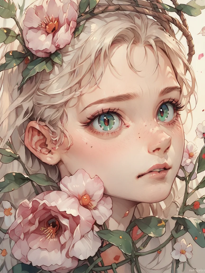 score_9, score_8_up, score_7_up, score_6_up, score_5_up, score_4_up, fox, <lora:w4t3rc0l0urXLP:0.8> w4t3rc0l0ur, flowers,
