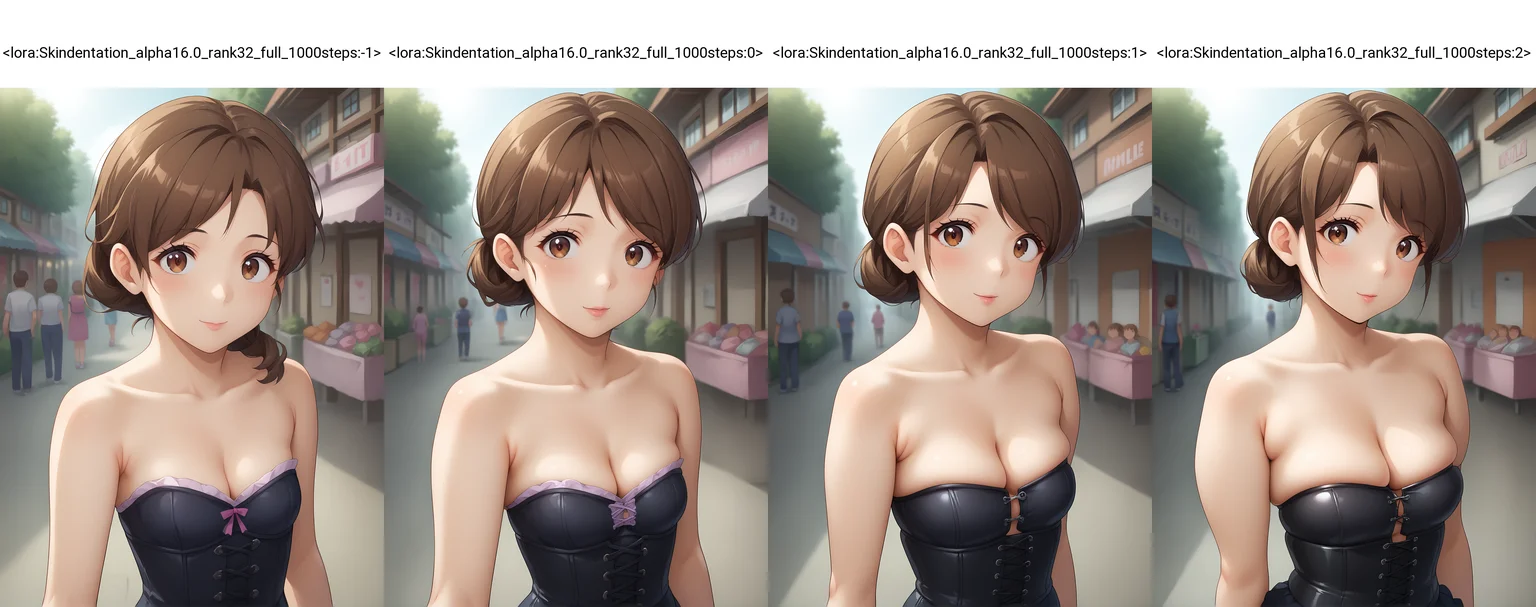 score_9,source_anime,anime style,uncensored,
breasts,<lora:Breast Slider - Pony_alpha1.0_rank4_noxattn_last:-0.5>,<lora:Nipple Size Slider_alpha1.0_rank4_noxattn_last:-0.5>,<lora:d3t41l3dXLP:0.25>,<lora:m0njy4XLP:0.35>,<lora:susamix010-pony:0.3>,cute,kawaii,upper body,outdoors,in public,brown hair,brown eyes,mature female,<lora:Skindentation_alpha16.0_rank32_full_1000steps:-1>,<lora:Tight_corset:0.7>,tight_clothes,tight_corset,cleavage,black corset,looking at viewer,medium breasts,