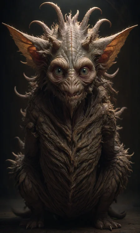 A creature, a character portrait by Greg Rutkowski and James Gurney, trending on artstation, highly detailed digital art, symmetry!!, golden ratio!!!!!, centered!!!, dim volumetric lighting, realistic texture, octane render, 4k, 8k, HD, artstation, hyper realistic. by Rembrandt and ZdzisÅaw Be <lora:Fast:0.69>