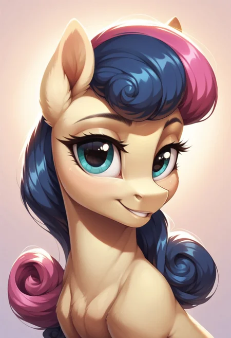 score_9, score_8_up, score_7_up, score_6_up, score_5_up, score_4_up, my little pony, ((feral pony)), Sweetie Drops, 1girl, ((solo)), (sexy), beautiful, detailed, (detailed cute pony face), detailed eyes, detailed fur, detailed hooves, beautiful, vector, flat colors, (beautiful long eyelashes), (beautiful hooves), ((abstract background)), colorful background, (looking at you, looking at viewer:1.5), smiling, wink, one eye closed, ((close-up)), high angle
