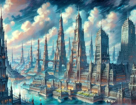 score_9, score_8_up, score_7_up,
<lora:Soviet_Gothic_(Architecture)_(Pony)_(AD):0.8> Soviet Gothic, monumental architecture, architecture, city, cityscape, scenery, building, skyscraper,
8K, In'ei, chiaroscuro, rim lighting, perfect depth of field shot, beautiful, subsurface scattering, idealized city, wide beautiful boulevards, busy city center, parks and manicured lawn areas, large parks, plazas, detailed fluffy anime clouds, skyscrapers, made out of limestone, gothic style, photographic realism, soft lighting, soft shading, art by Thomas Kinkade,
BREAK zPDXL, zPDXLxxx, <lora:wowifierXL:0.2> art by mooncryptowow <lora:sdxl_lightning_8step_lora:0.4> <lora:detailed_notrigger:0.5>