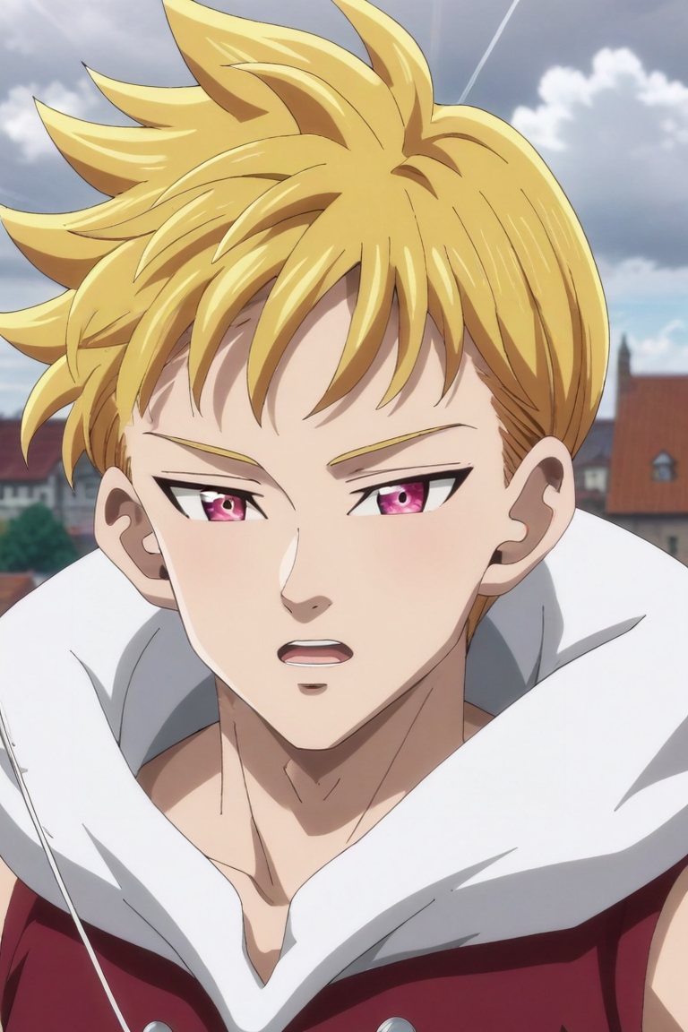 score_9, score_8_up, score_7_up, source_anime, rating_safe, , anime screencap, anime coloring, , , depth of field, 1boy, solo, male focus, <lora:lancelot_nnt_mny_pony:0.88>, lancelot_nnt_mny, blonde hair, pink eyes, short hair, full body, heaven, clouds, indoors, light, the pose, open mouth, , <lora:sdxl_lightning_8step_lora:1>