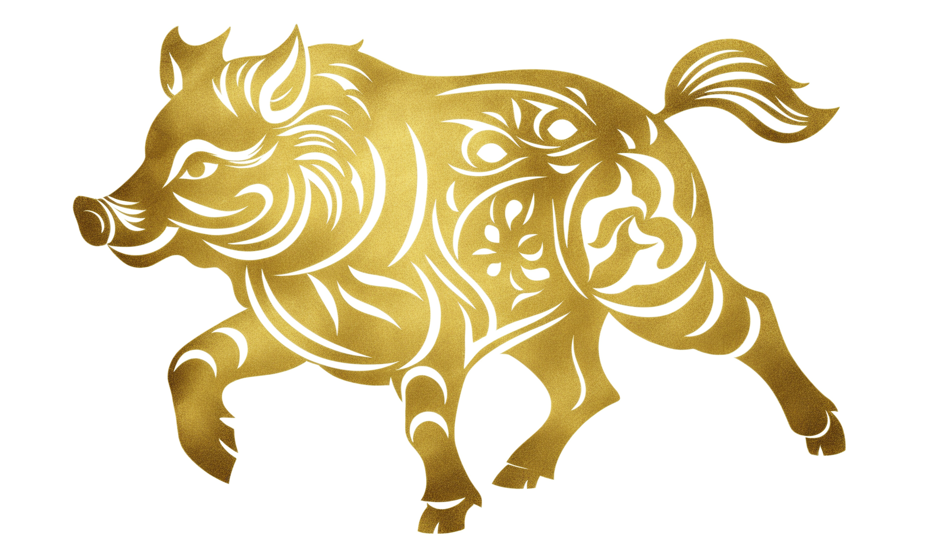 <lora:papercutcd_xl-000004:0.8>, a Chinese paper cut of a boar , papercutcd_xl, gold theme, (solo:1.2), no humans, chinese zodiac,, cutie, cute, (white background:1.3, Unbelievable Digital Artwork:1.3), CGSociety, ArtStation, master works, masterpiece, best quality, ultra detailed, high quality