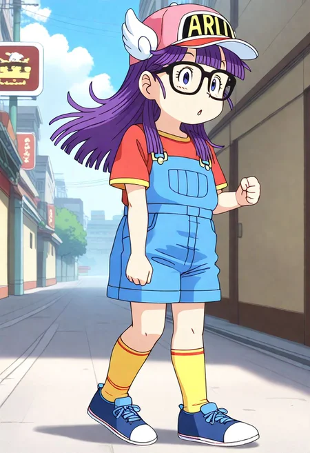 <lora:Hyper-SDXL-8steps-lora:1><lora:Fixhands_anime_bdsqlsz_V1:1>
zPDXL2, outdoors, city, tokyo, japan,
upskirt, standing on one leg, Guilty, Downcast eyes, slumped shoulders, and a slightly ashamed expression.,
1girl, solo, ds-norimakiarale, purple hair, long hair, blue eyes, black-framed eyewear, pink hat, winged hat, ds-norimakiarale outfit, red shirt, blue overalls, yellow socks, blue shoes,
<lora:ds-norimakiarale_XL(pony)v10:1>