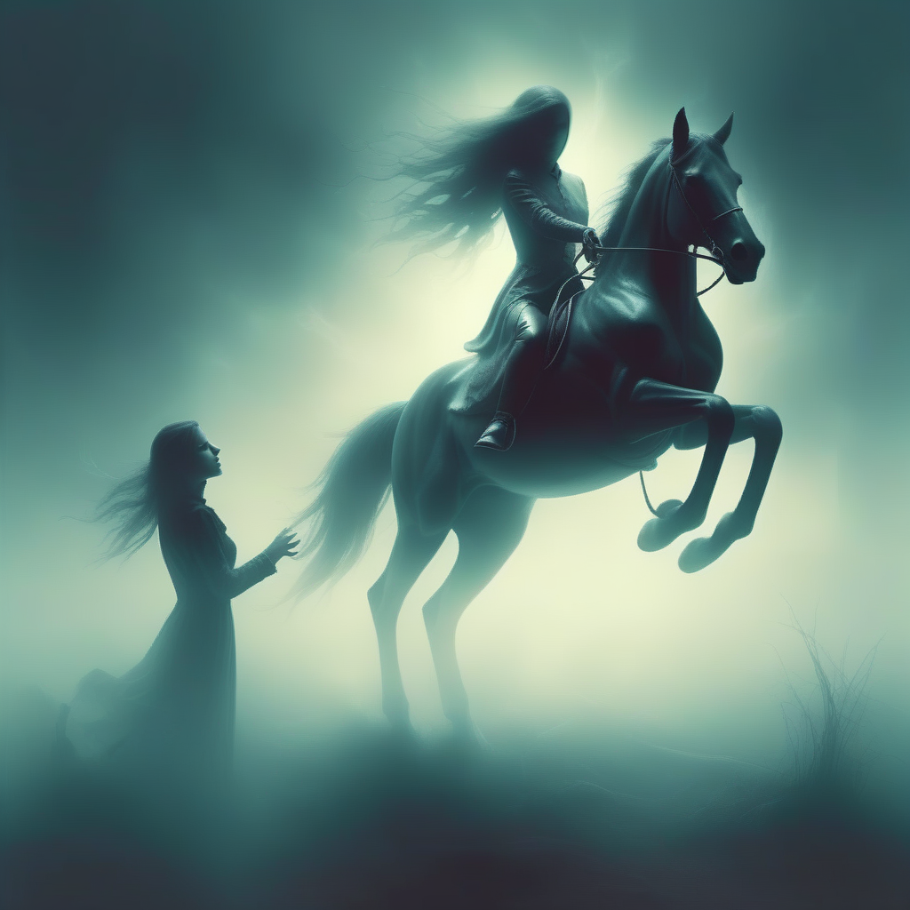 mentixis girl death on horse, dark enigmatic atmosphere <lora:mentixis:1>