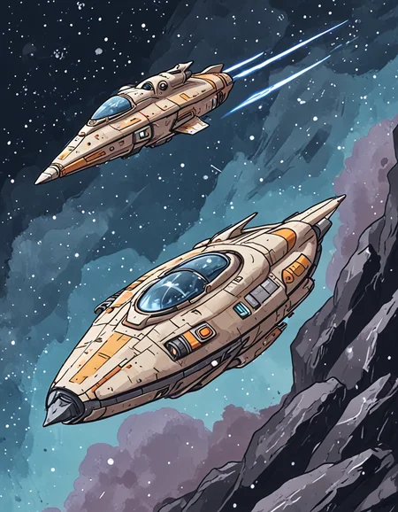 novuschroma57 style cartoon investigating an abandoned spaceship drifting through space <lora:sdxl_lightning_8step_lora:1> <lora:novuschroma57 style_detail:1>