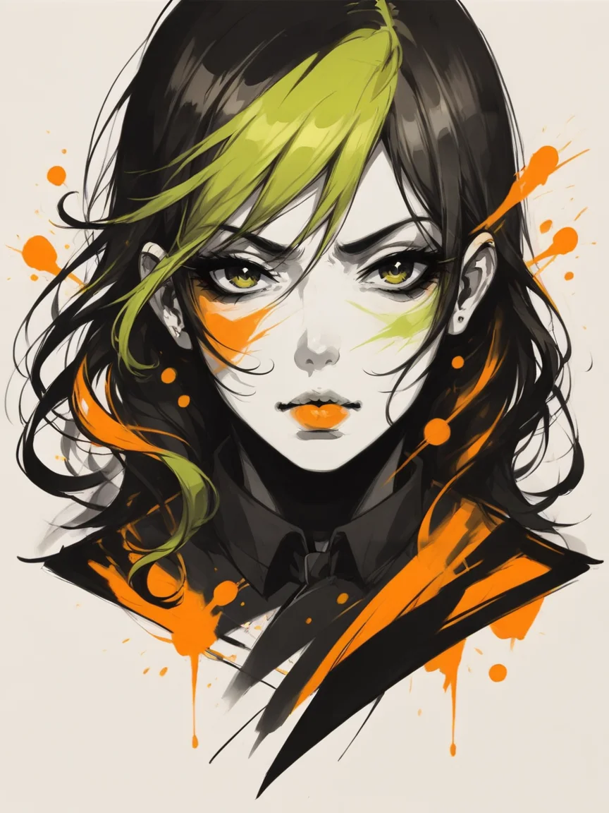 <lora:c0l0urspl4shXLP2:0.7> c0l0urspl4sh, 1girl, long hair, colour splash,